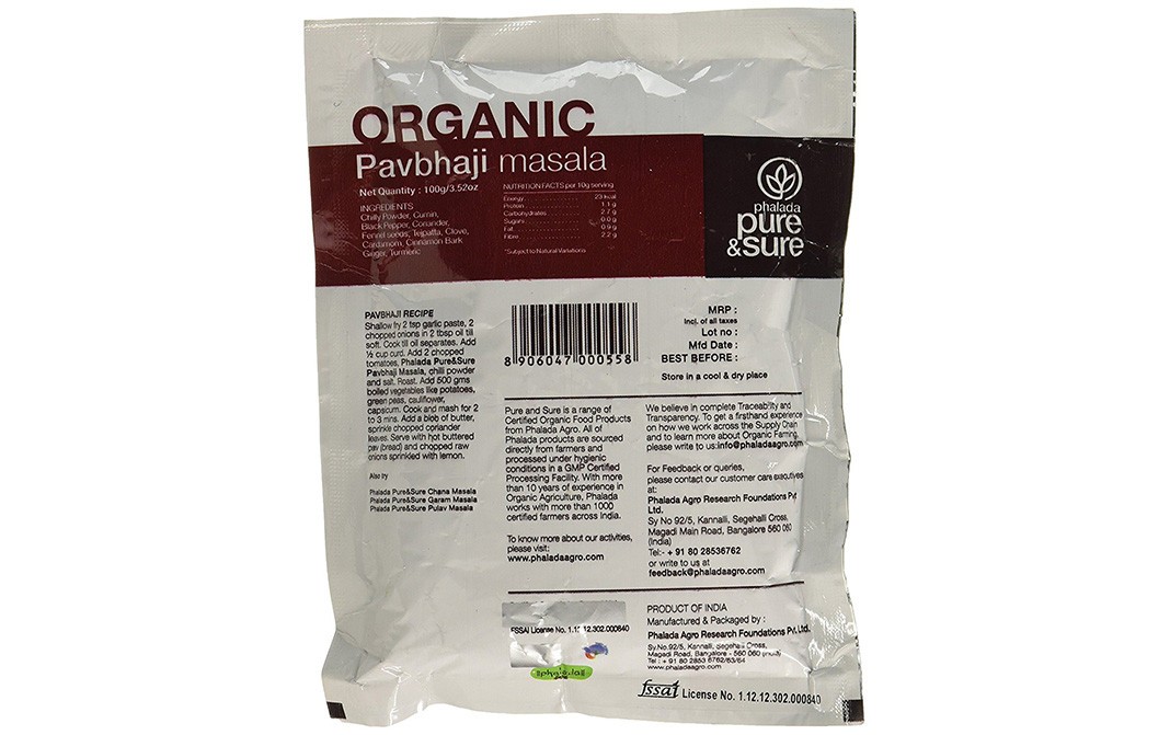 Pure & Sure Organic Pavbhaji Masala    Pack  100 grams